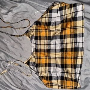 Plaid Bandeau in Yellow and Black